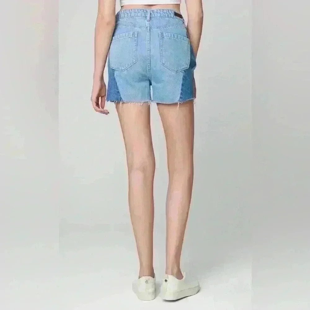 NEW IN POLY BLANKNYC The Reece High Rise Ribcage Denim Shorts ~ 27 - Picture 3 of 11